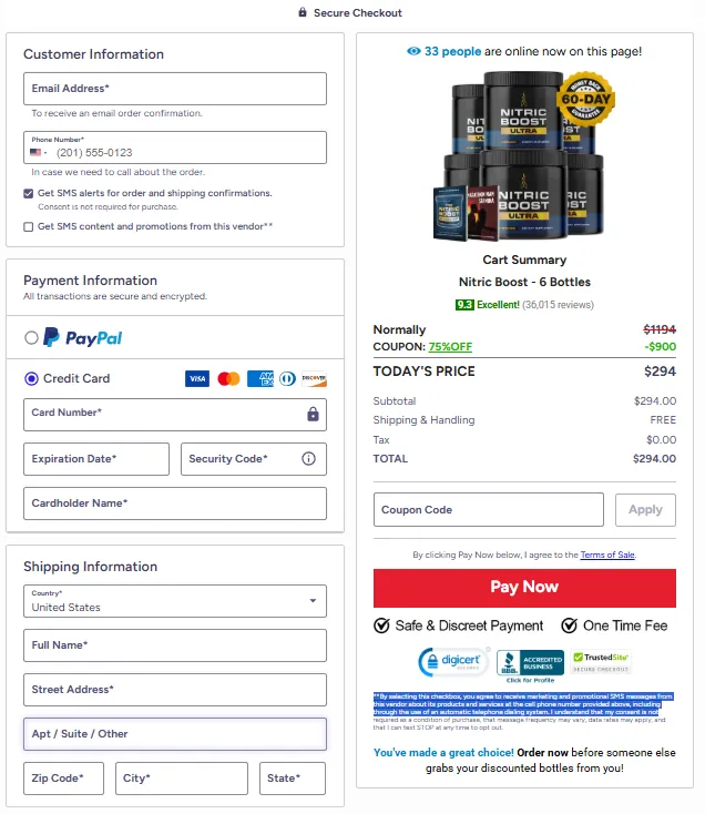 nitric boost checkout
